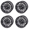 (Lot de 4) Jantes Beadlock Tusk Teton 4/156 15x10 5.0 + 5.0 Gris canon/Noir pour Polaris RZR XP 1000 Desert Edition 2015