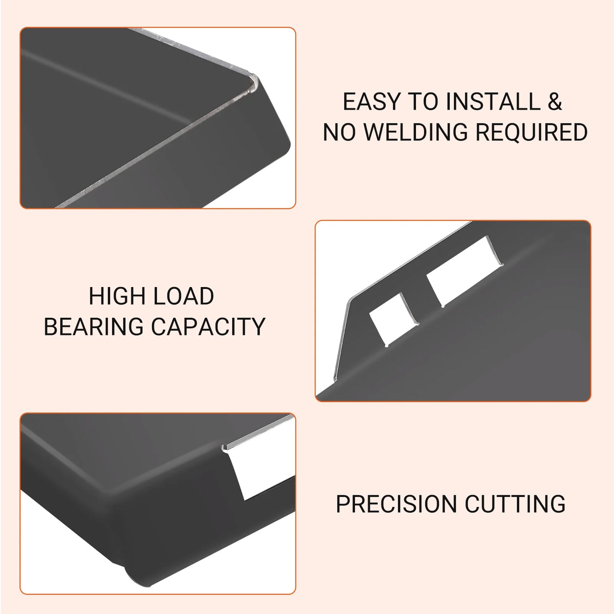 1/4 Universal Quick Attach Plate, Skid Steer Plate-G50 Structural Steel, Anti-Rust Surface, Skid Steer Attachment Plate for Kubota, Bobcat Skid Steers and Tractors to Shovel Snow, Dispose of Debris