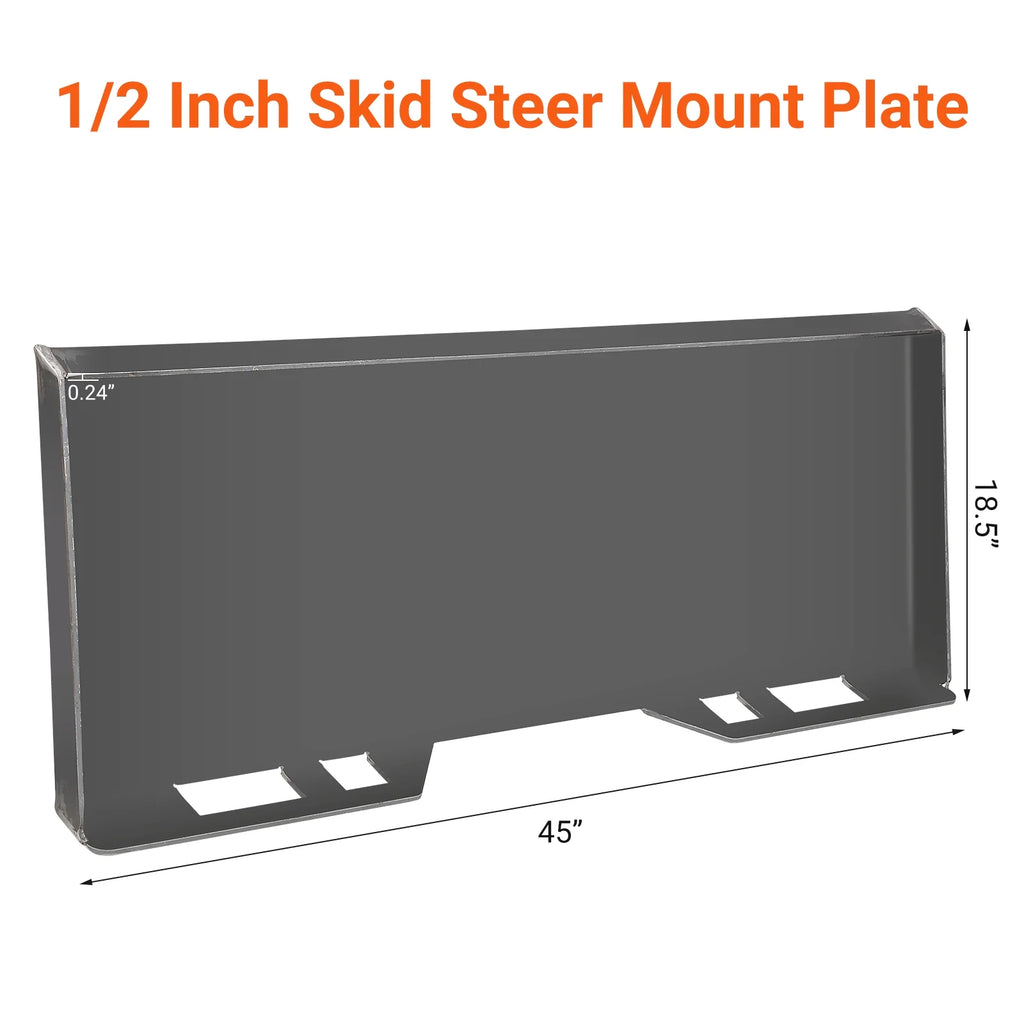 1/4 Universal Quick Attach Plate, Skid Steer Plate-G50 Structural Steel, Anti-Rust Surface, Skid Steer Attachment Plate for Kubota, Bobcat Skid Steers and Tractors to Shovel Snow, Dispose of Debris