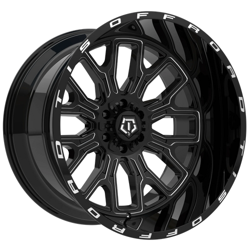 1 TIS 26x14 6X135 / 6X5.50 -76 560BM Gloss Black W/Milled Accents & Lip Logo Wheel Rim