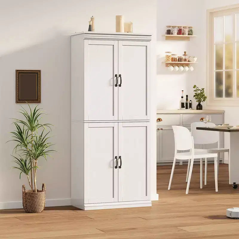 Meuble de rangement de cuisine autoportant, armoire de 178 cm avec portes et étagères réglables