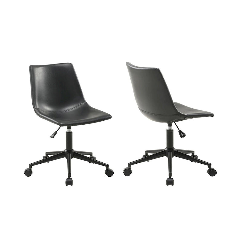 Task Chair with Faux Leather Upholstery and Adjustable Seat Height